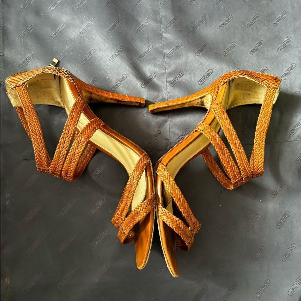 Alexandre Birman tweed cage shoes cross criss heels rope Sandals runway open toe - Picture 8 of 8